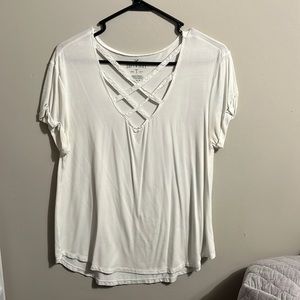 White soft and sexy lacy t shirt